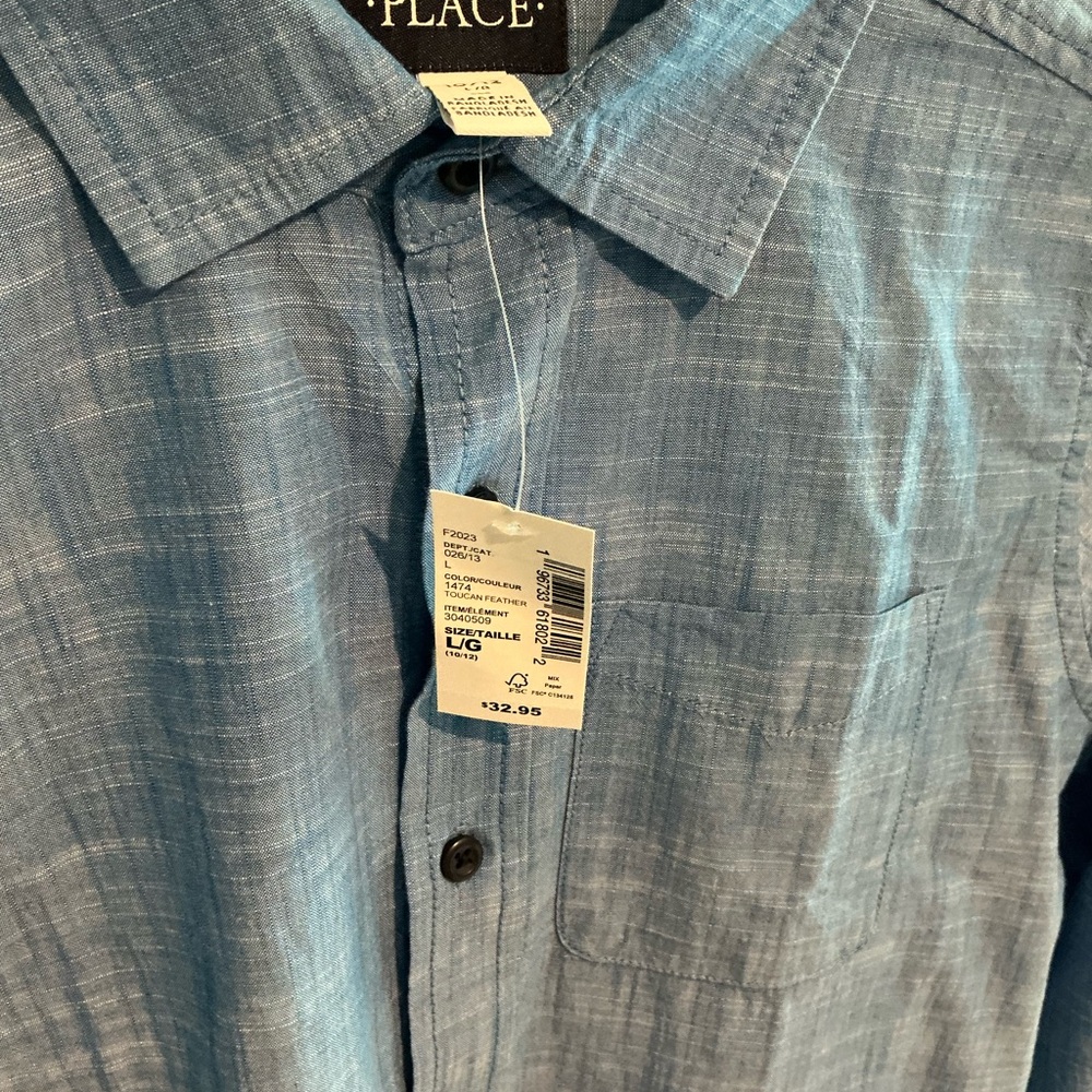 NEW - The Children's Place Blue Button Down Shirt